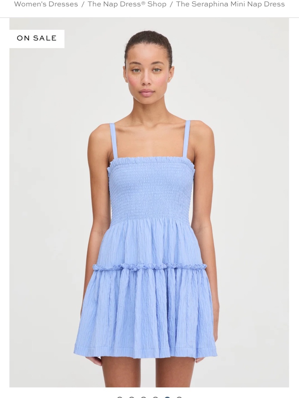 Hill House Light Blue Smocked Mini Dress
